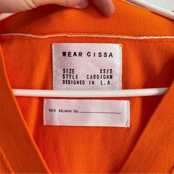 Wear Cissa The Wrap Cardigan Bright Orange 12g 100% Cotton Sweater Womens XS/S - Picture 9 of 13